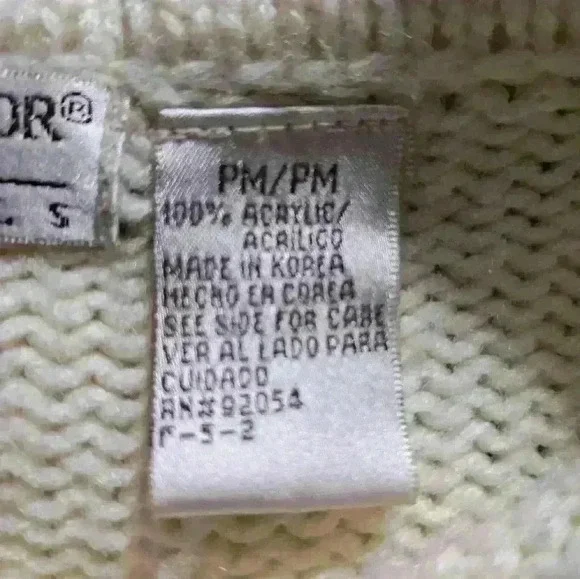 Carolyn Taylor Cream Knit Sweater sz PM - Picture 5 of 7